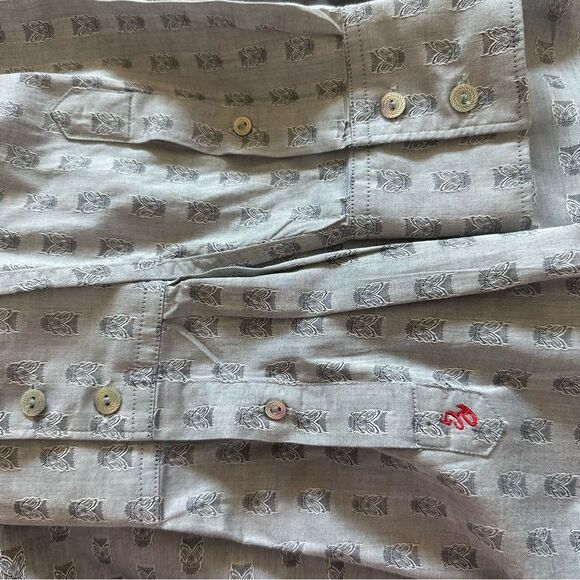Robert Graham Gray and Blue Dress Shirt Button Down - Men M - Picture 6 of 7